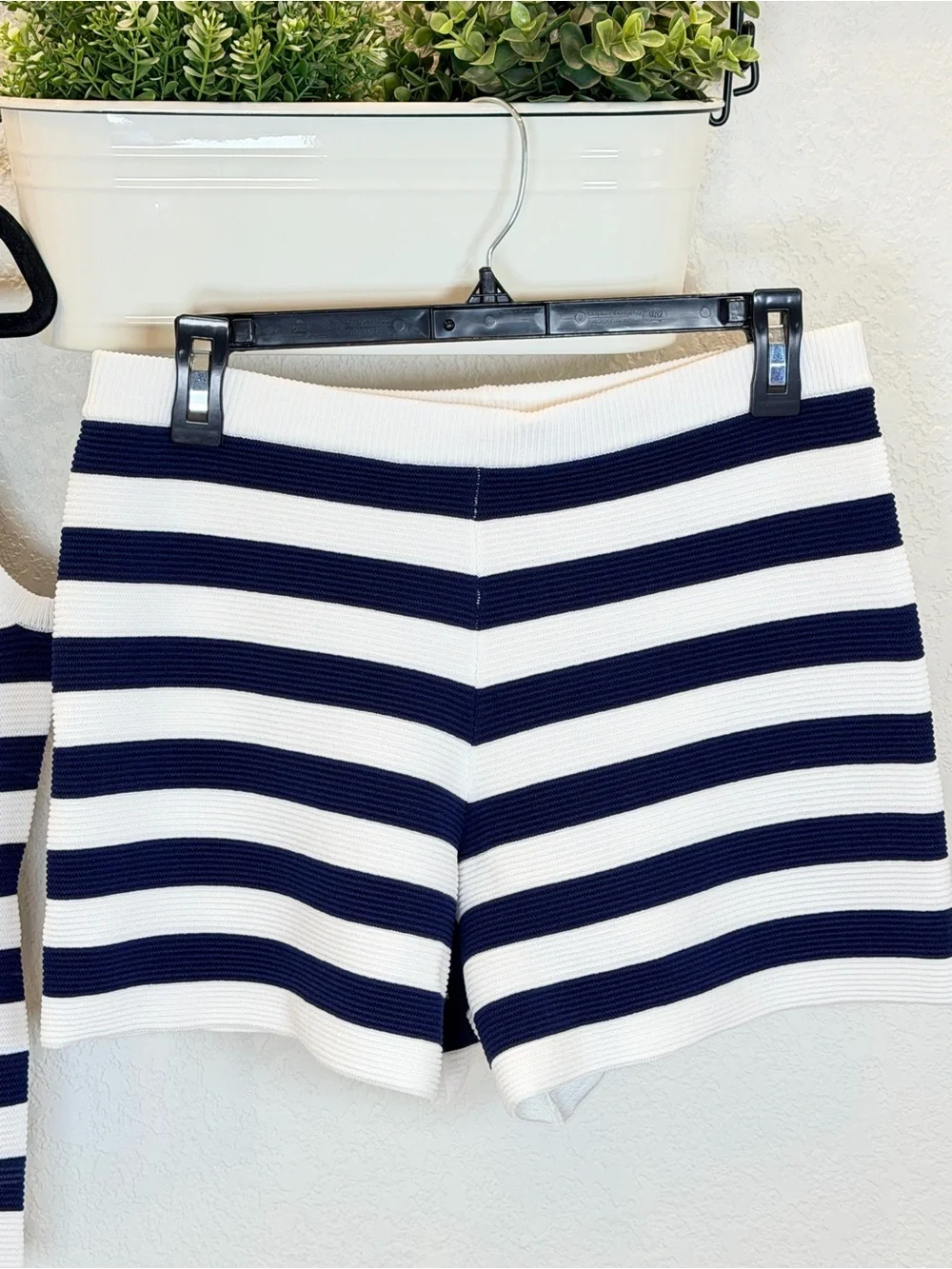 Skies Are Blue Sailor Stripe Knit Sweater Vest Short Set in Navy/White NWT! sz M